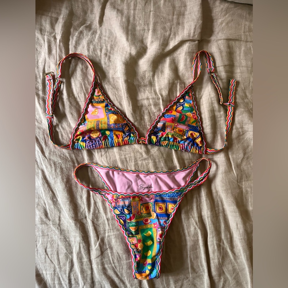 Vibrant Multicolor Bikini Top With Beading